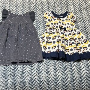 Charming Navy/Yellow and Gray Dresses Set